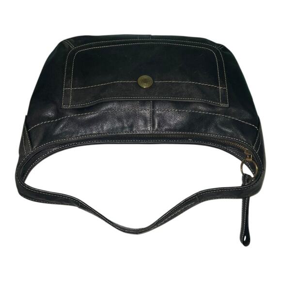 VINTAGE COACH ERGO BLACK LEATHER FRONT POCKET HALF MOON SHOULDER BAG - Picture 14 of 16